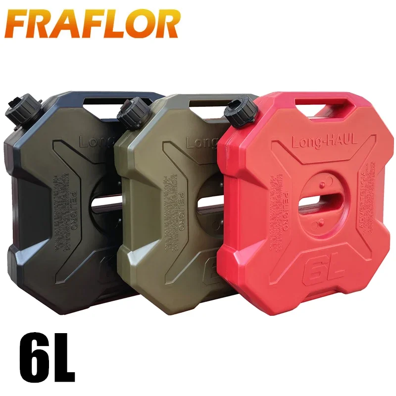 6L Liter Water Can ATV UTV Motorcycle Spare Jerry Can Gas Fuel Tank Plastic Petrol Car Container Gasoline Petrol Tank Canister