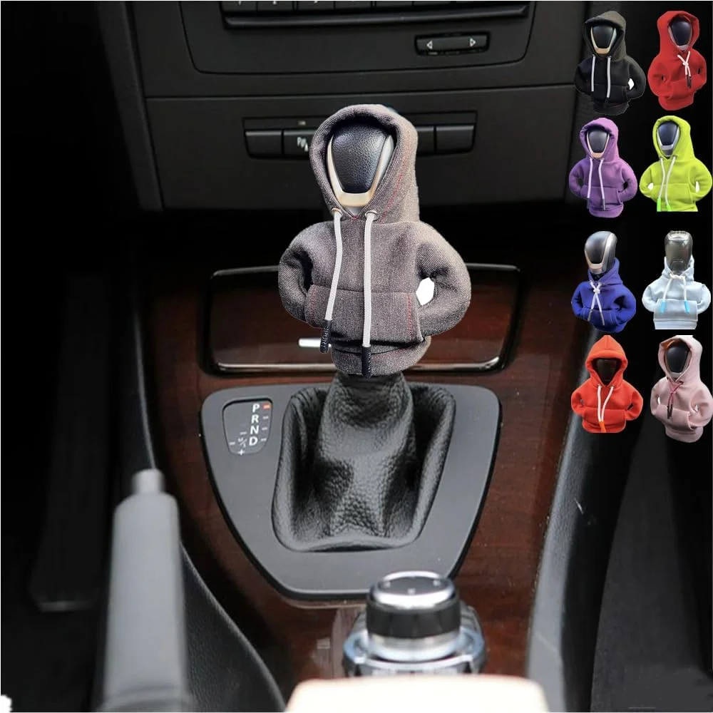 

2p Car Shift Knob Hoodie Fashionable Car Accessories Interior Decoration Universal Car Handle Change Gear Sweatshift Lever Cover