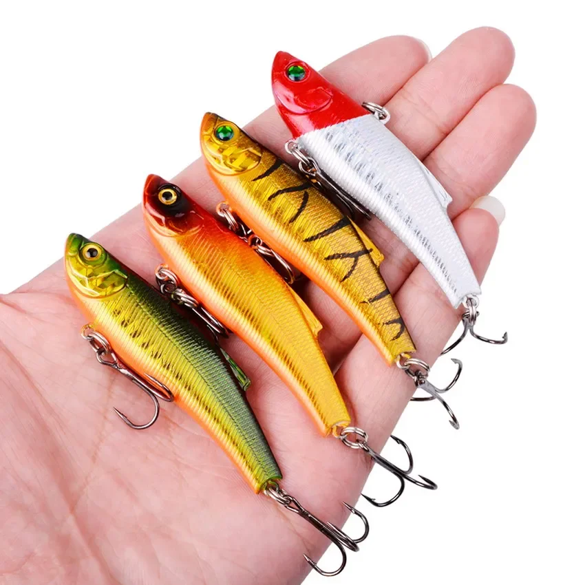 1 PCS 7 cm/17,8g Winter Harte Meer Angeln Köder VIB 3D Köder Augen Die Wirbel Tauchen Jig flügel Wobbler Pesca Kurbel Köder Swimbait