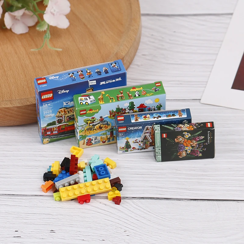 Dollhouse Miniature Building Blocks with mini box  Simulation Model Toy  for barbies ob11 doll house decoration accessories building model material simulation brick small brick small house toy fake props diy handmade mini brick cement