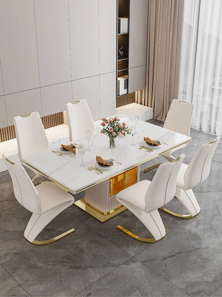

Роскошный современный минималистичный обеденный стол, новый домашний обеденный стол для маленькой квартиры, столовый стол и ch