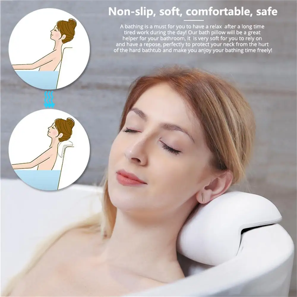 Bath Pillows Ergonomic Design Spa Neck Pillow Breathable Spa Bath
