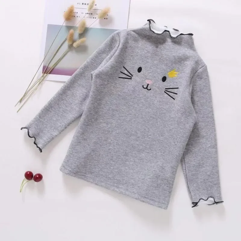 Kids Sweatershirts Baby Girls Sweater Kids Boys Tee Shirts For Children Clothing Spring Summer Basic Tshirt Long Sleeve Cartoon Cat Sweatershirt