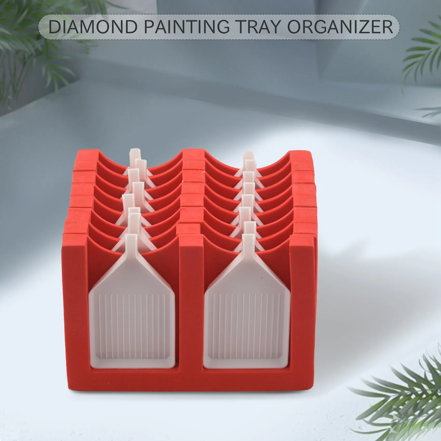 

16 Slots Diamond Painting Tray Organizer Diamond Painting Accessories Tray Diamond Painting Tools Kits Organizer Red