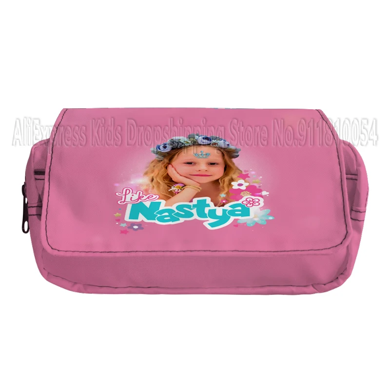 Like Nastya Pencil Box Colorful Boys Girls Kids Pencil Case New Double Layer Zipper Pencilcase For Student School Stationery 2
