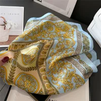 2024 New Fashion 70X70cmPrinted Women's Scarf Pashmina Silk Scarf Square Shawl Decorative Headband Neck Luxury Design Bandana 3