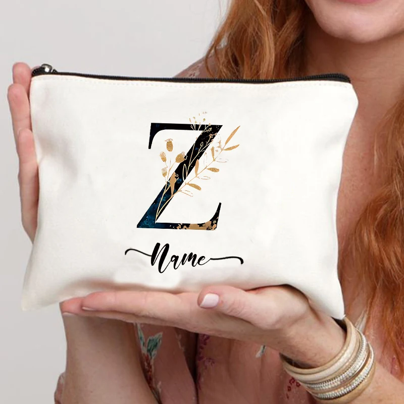 Custom Name Minimalist Makeup Bag - Personalized Gift