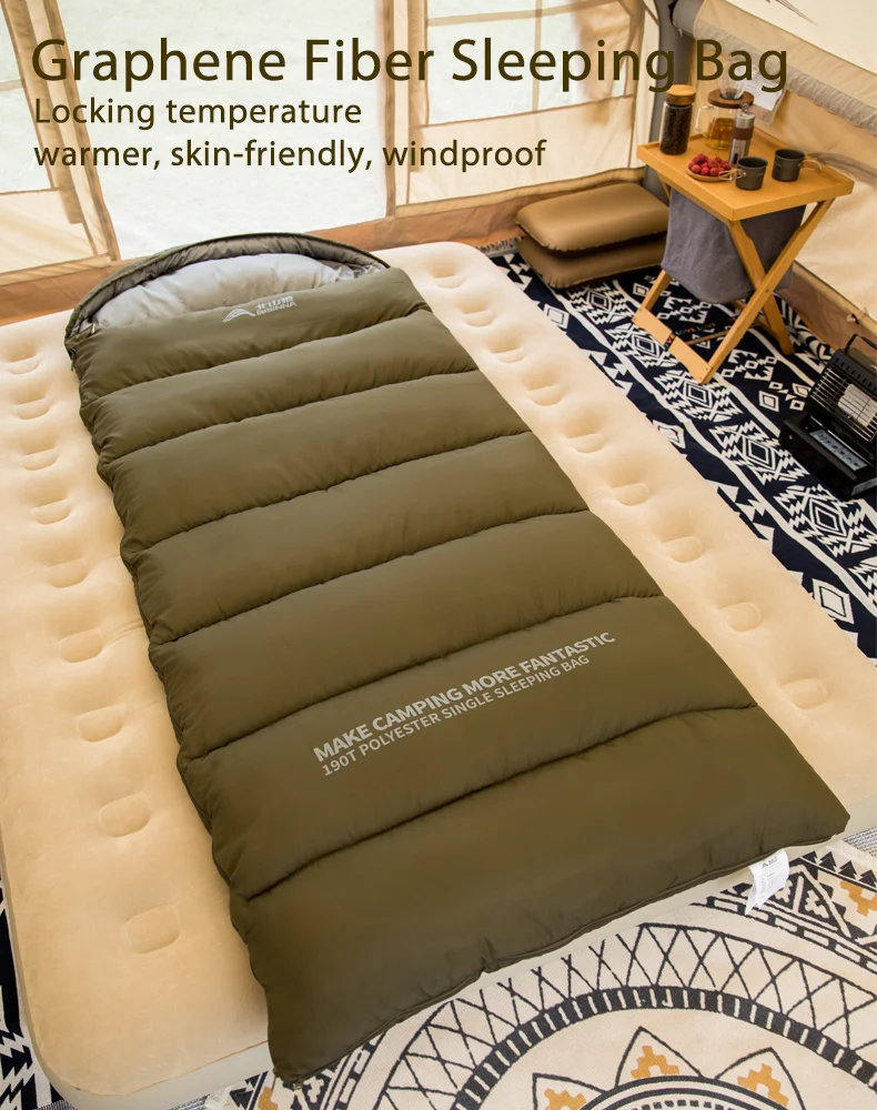 BISINNA Camping-Schlafsack, leicht, warm, Umschlag-Schlafsack für Outdoor-Reisen, Wandern, 2,5 kg – Detail 1