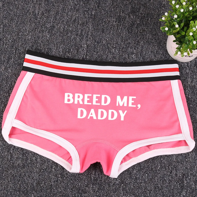 BREED ME DADDY New Fashion Girls Cotton Boyshorts Female Underwear Girls  Gift Ladies Boxer Panties Breathable Women's Intimates - AliExpress