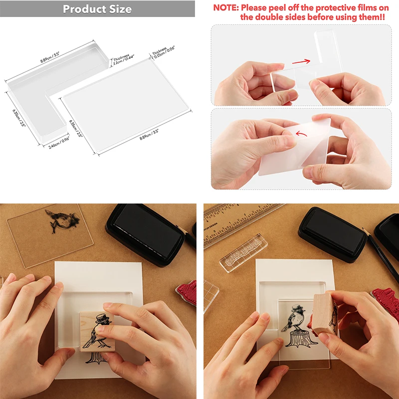 2PCSSetSmallClearAcrylicStampPositionerKitToolStamping