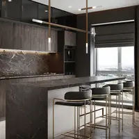 ตู้สไตล์ไม้ชุดทันสมัยพร้อมตู้ครัวเฟอร์นิเจอร์เกาะ 2