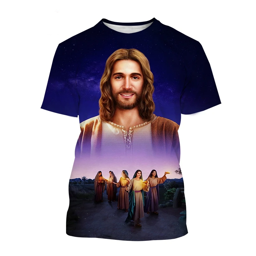 

About Jesus Love Everyone Christian 3D T-shirt God loves the world Fashion Creative Round Neck Casual Unisex Print Short Sleeve