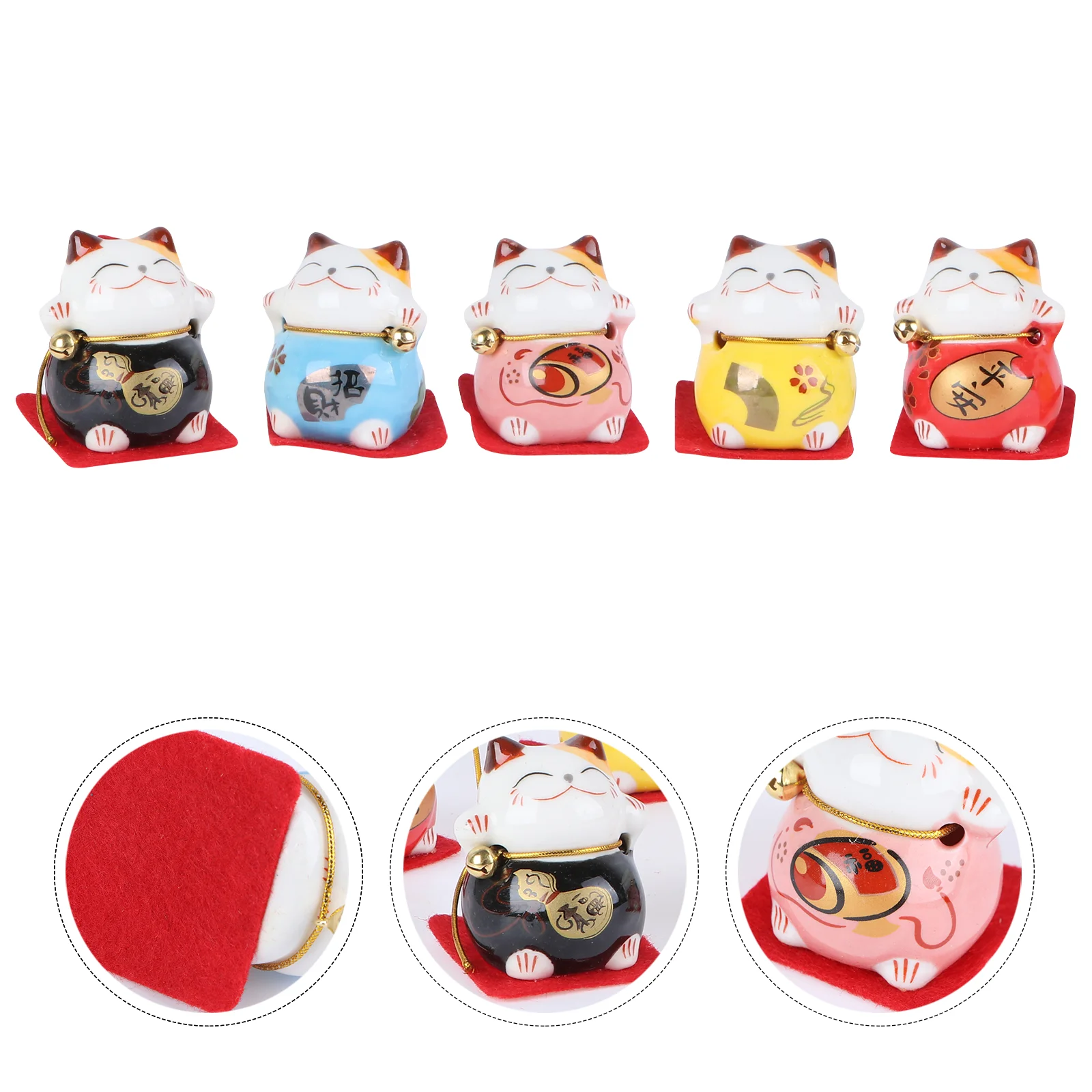 

5 Pcs Home Decor Cartoon Creative Ceramic Ornament Japanese-style Office Decore Ceramics Adorable