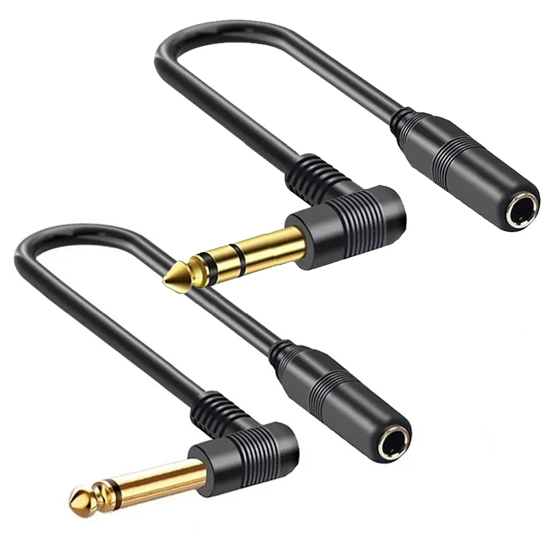 Cavo Audio Di Prolunga Maschio-Femmina Da 6.35Mm Ad Angolo Retto Da 90 Gradi Cavo Stereo Da 1/4 Pollici Ts Mono Jack Trs Per Mixer Per Basso Per Chita