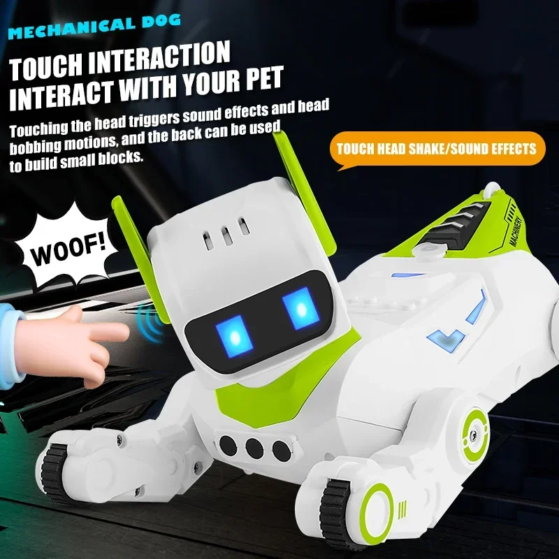 Interactive Remote Control Robot Dog 2.4G 4Wd Remote Control Mechanical Dog with Light Sound Spray Electric Animal Pet for Kids