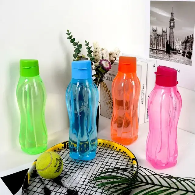 800/1100ML Plastic Water Bottle Large Capacity Leak Proof Flip Top Drink Bottle with Handle Strap Lightweight Travel Kettle