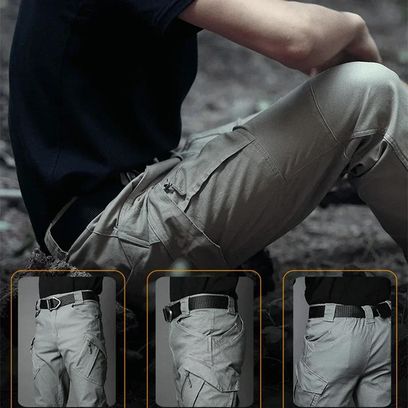 Men Waterproof Multi Pocket Cargo Training Pants