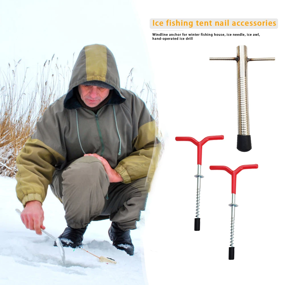 Ice Fishing Auger Drill Winter Tent Pegs Fixed Fishing Rod Holder