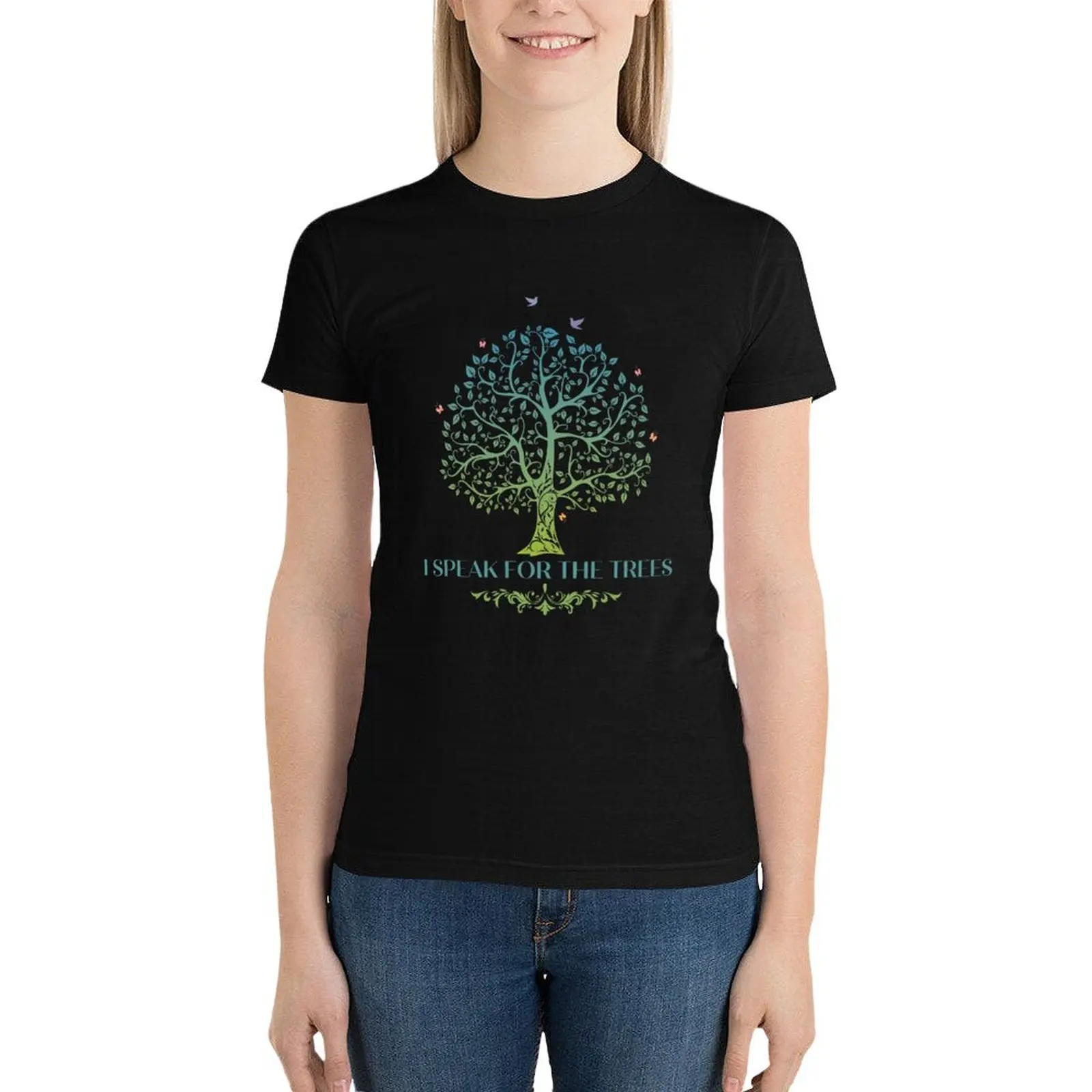 I Speak For The Trees Earth Day T-Shirt summer clothes tees vintage clothes t-shirts for Women loose fit