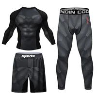 Cody Lundin Male Shirt + Pants Gym Set Men's MMA No Gi Jiu-Jitsu Brazilian Grappling Kickboxing Fitness Training Rash Guard Sets 1