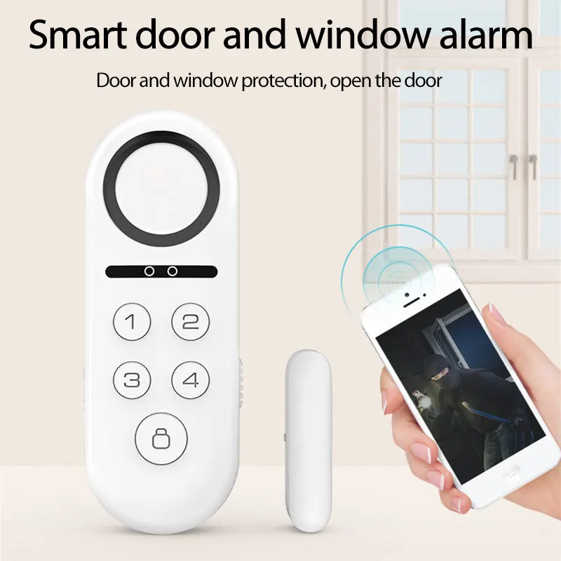 

Дверной датчик, дверной магнитный пароль, снятие, удаленный звук и ранний звук, умный дом Tuya, сигнализация для дверей и окон