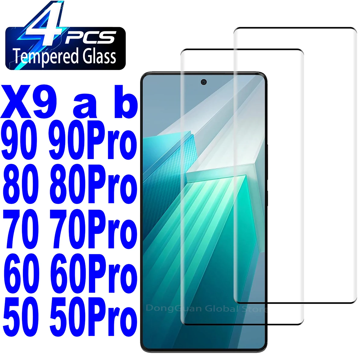 

1/4Pcs 3D Curved Tempered Glass For HONOR X9a X9b 50 60 70 80 90 Pro Screen Protector Glass Film