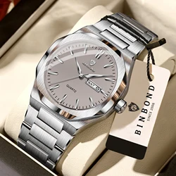 BINBOND Luxury Men's Waterproof Stainless Steel Watch with Auto Date & Luminous Display (3)