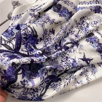 Luxury 2024 Floral Print Square Silk Scarf for Women Hijab Hair Bands 70cm Neckerchief Female Satin Shawl Ribbon Headband 4