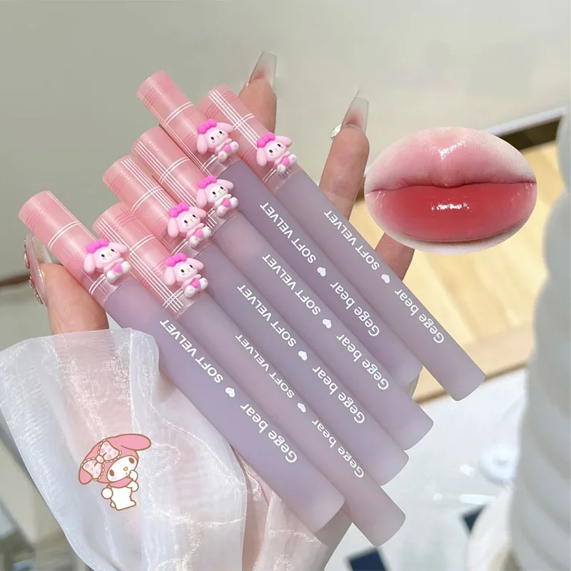 

Sanrio Lip Gloss My Melody Cute Cartoon Velvet Mirror Lip Gloss Long Lasting Sexy Water Proof Beauty Portable Makeup Girls Gifts