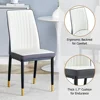 Dining Table Set for 6, Marble Kitchen Table Chair Set for 6, Rectangular Kitchen Table with 6 Pu Leather Upholstered Chair 5