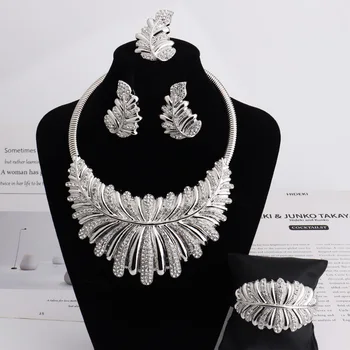 New Fashion Jewelry Sets For Women Luxury Necklace Earrings Forest System Ring Bracelet For Women Wedding Party