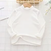 Girls T-shirt Solid Thermal Underwear Long Sleeve Casual Autumn Winter High Collar Thin Velvet Heating Tops 6 8 10 12 Years 4