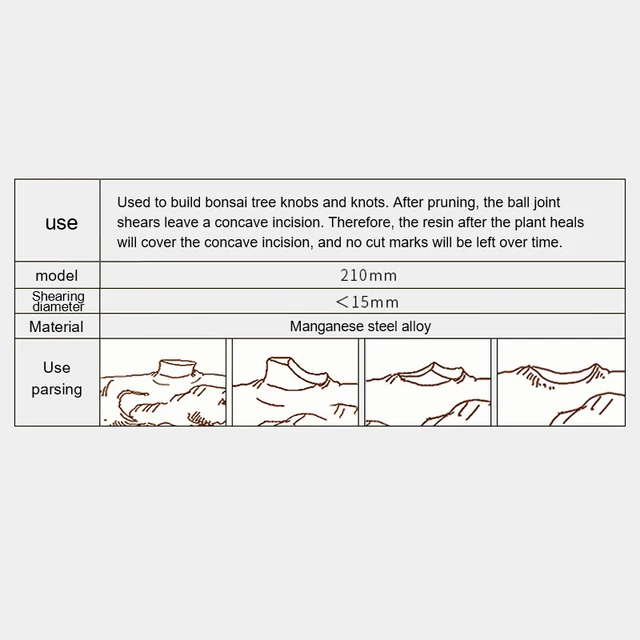 Tronchese Concavo Per Bonsai - Acciaio Manganese, 210mm, Per Potatura Precisione - Foto 5
