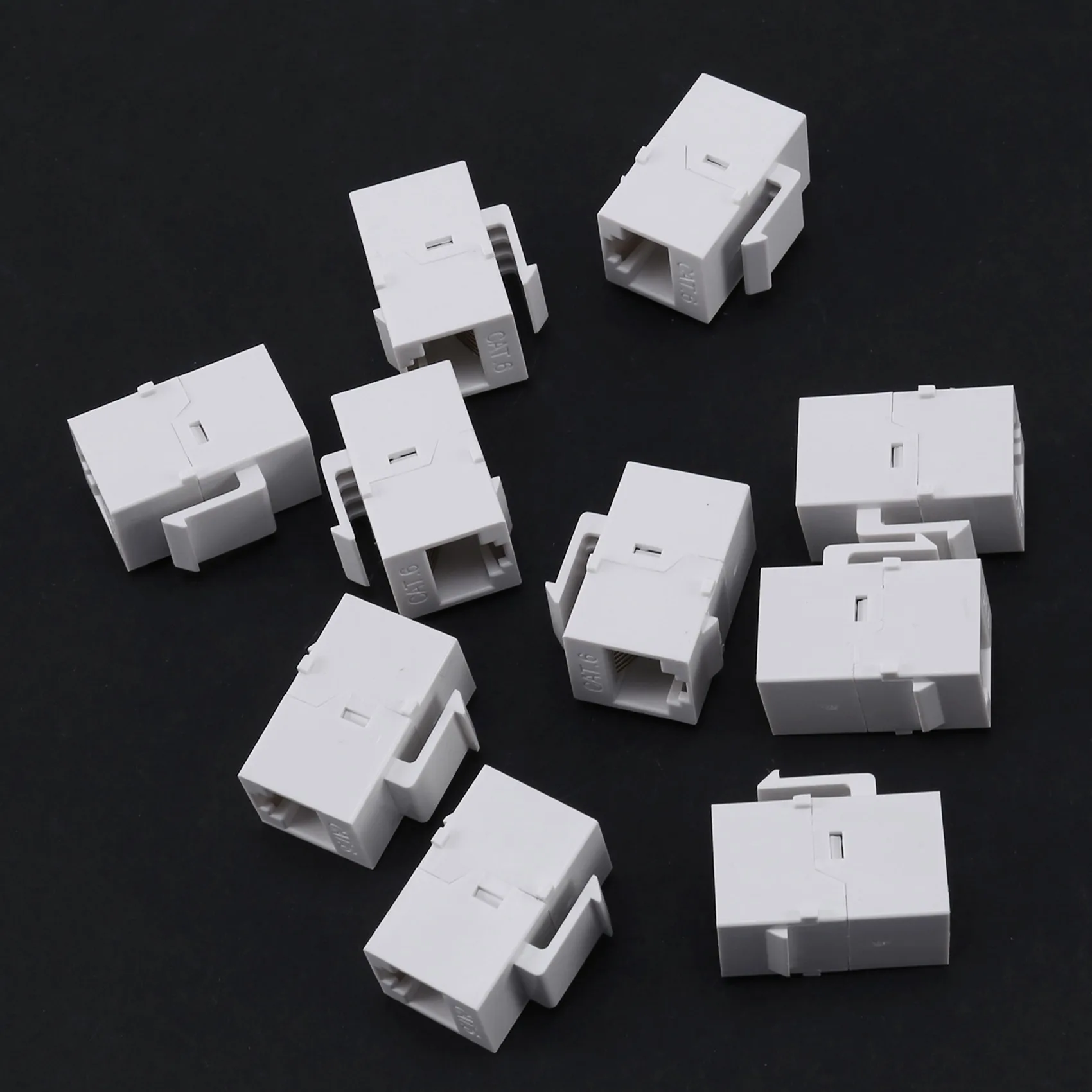 10 Stuks Rj45 Connector Keystone Jack Cat6 Extension Coupler Ethernet Netwerk Lan Cat 6 Coupler Jacks Verlengen Adapter, Wit