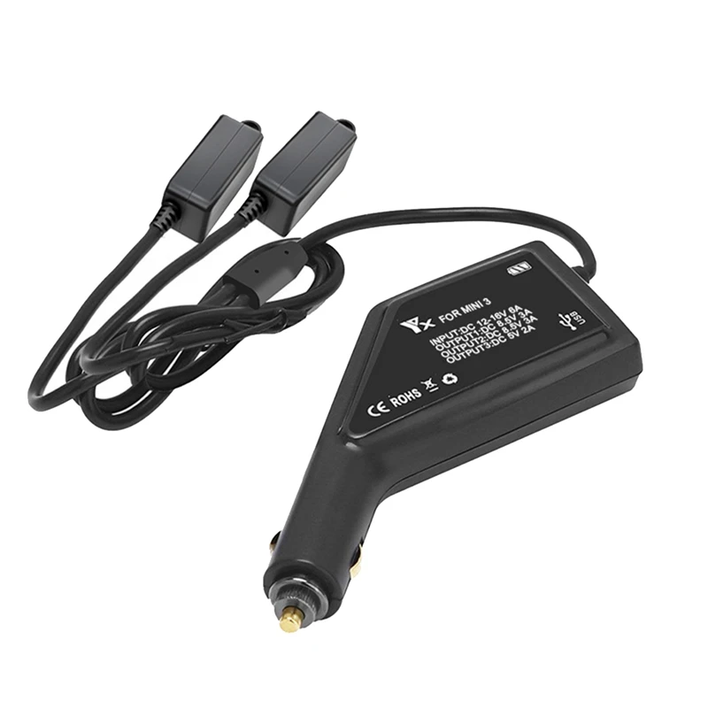 

Зарядное устройство YX 3 в 1 для Mini 3 Pro, быстрая зарядка, двойное автомобильное зарядное устройство USB, адаптер, аксессуары для контроллера RC