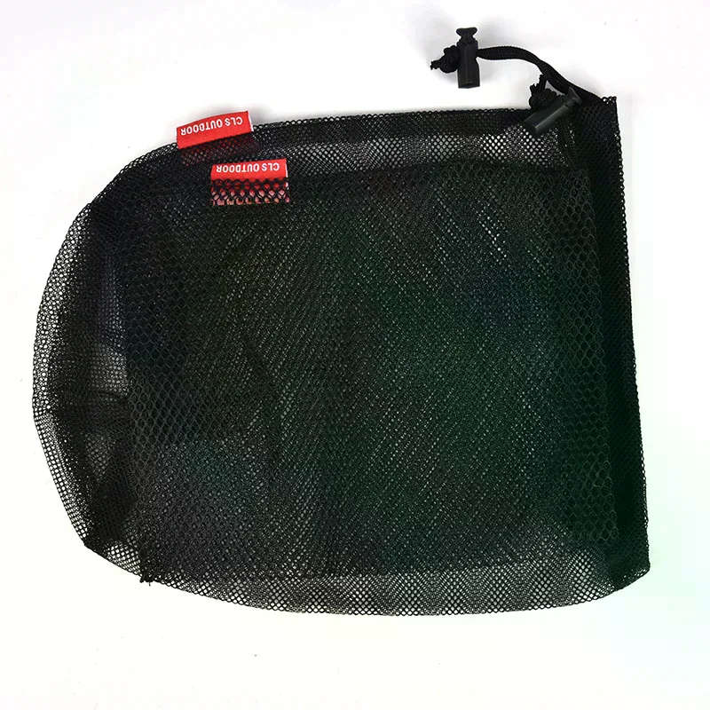 Nylon Mesh Drawstring Storage Bag - For Cutlery Bottle Pot Pan Kettle Breathable Organizer Bag Travel Camping Kitchen Supplies
