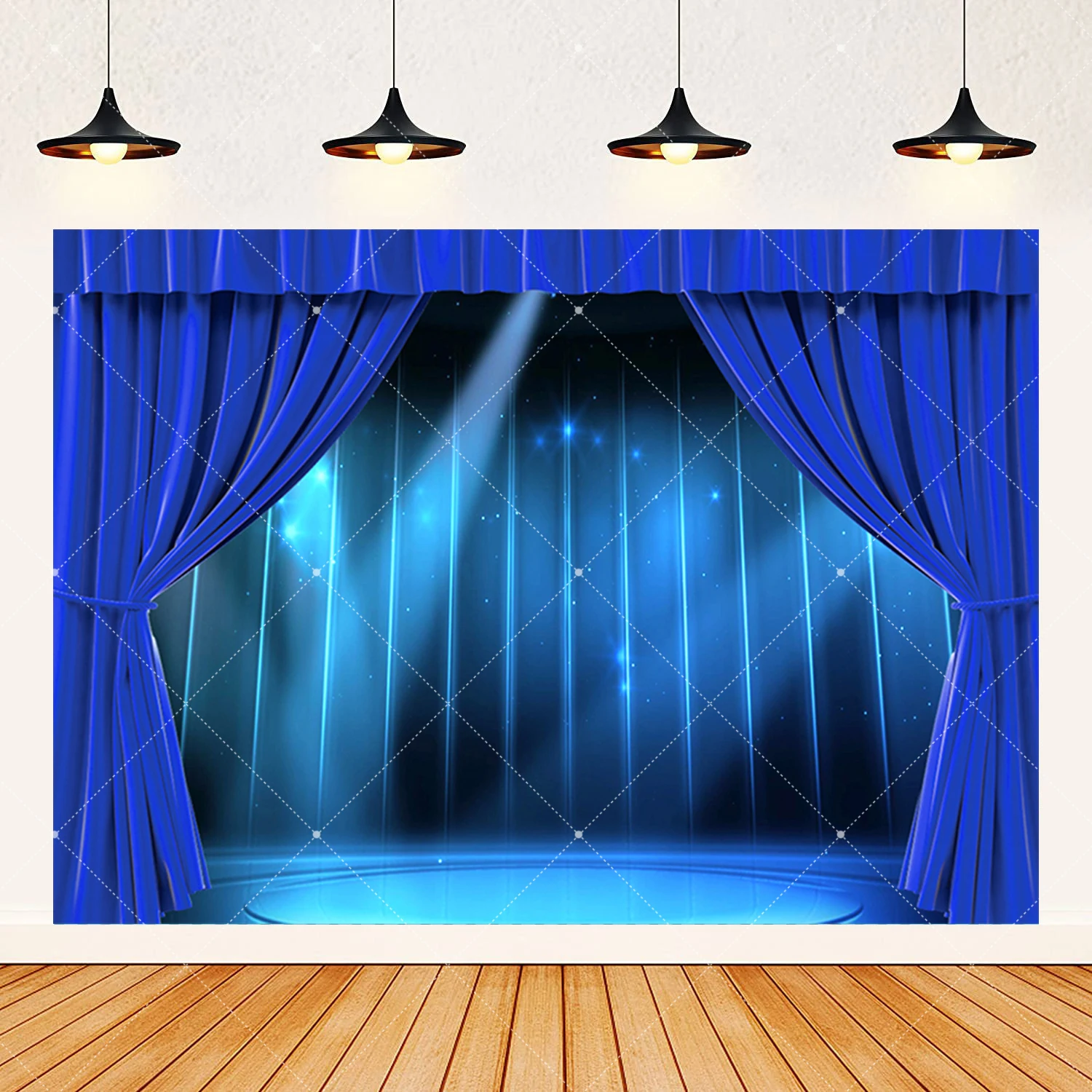 Red Curtain Stage Backdrop Theater Perform Decor Banner Red Blue  Photography Background Birthday Party Decor Photo Studio Props - AliExpress, image size:1500x1500