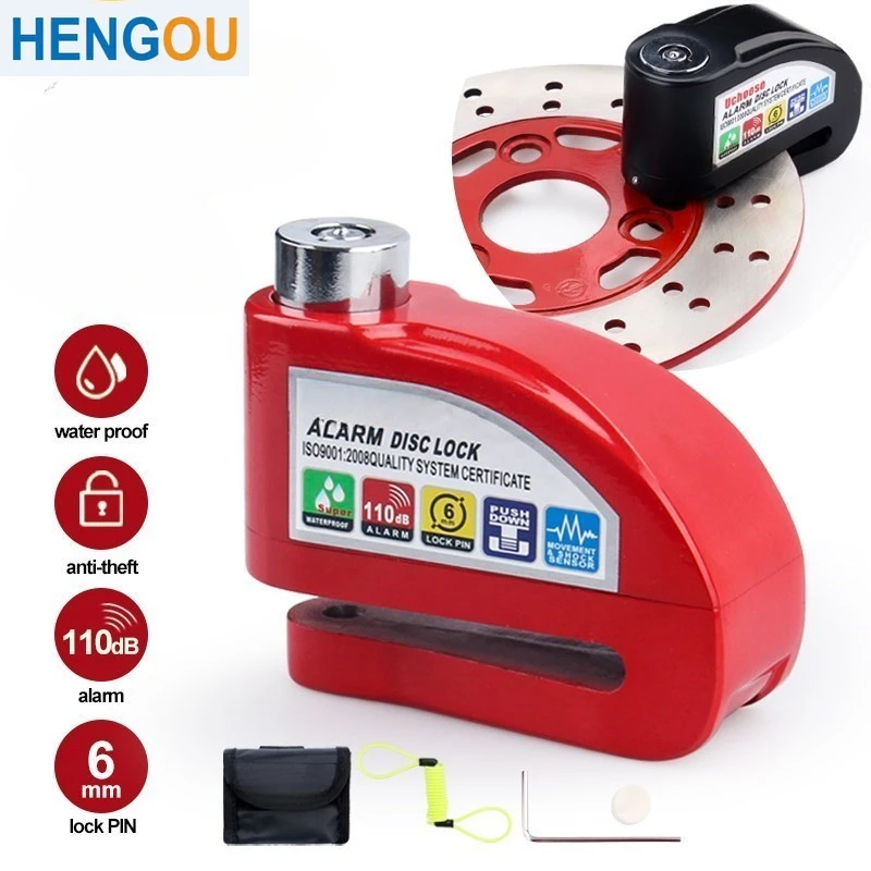 

Замок для велосипеда, скутера, колеса, дискового тормоза, сигнализации из алюминиевого сплава