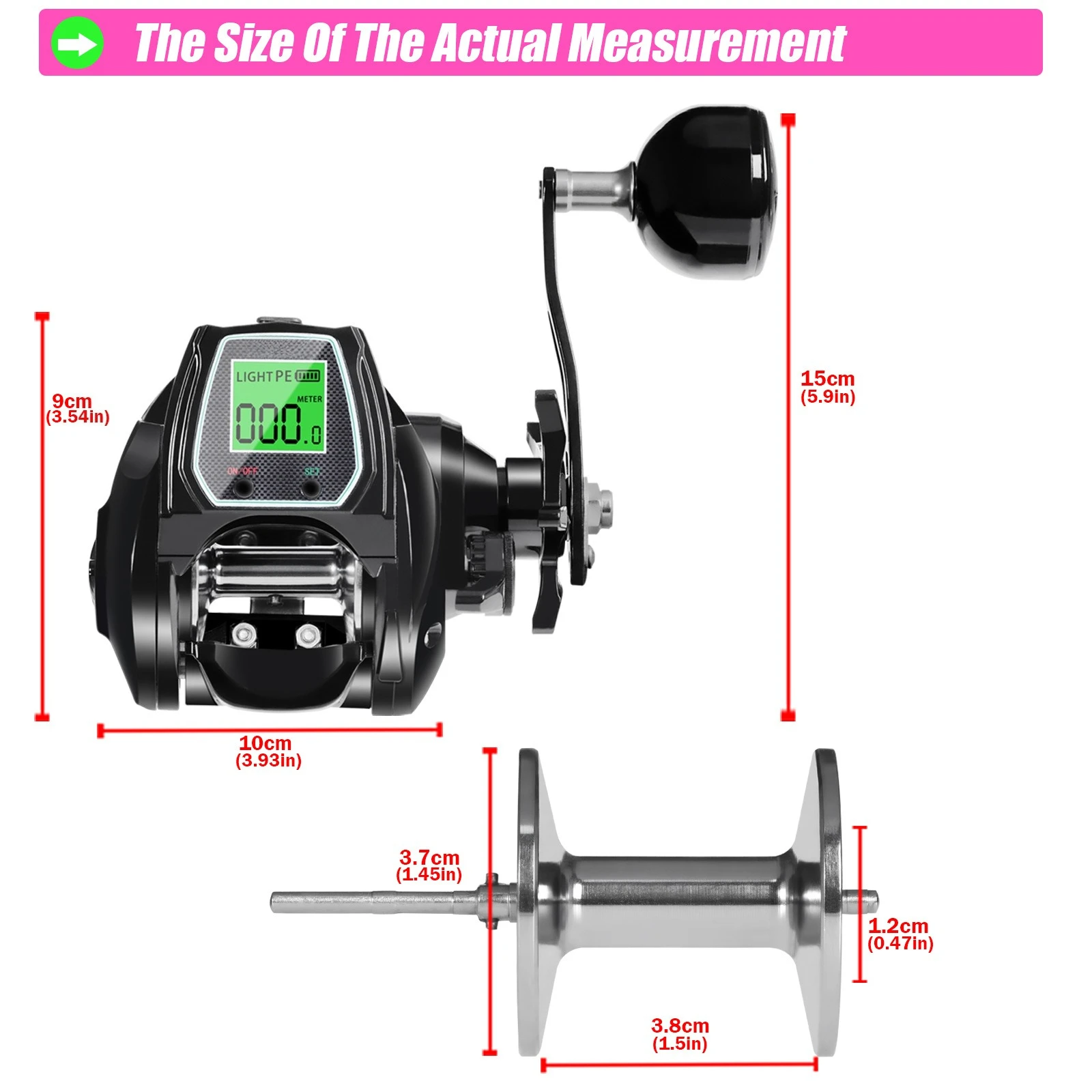 Description Picture 3 of itemLarge Wide-Body Digital Display Baitcasting Reel (for Sea/Boat/Lure/Ice Fishing, Snakehead-Specific, Cross-Border)
