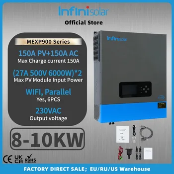 อินเวอร์เตอร์พลังงานแสงอาทิตย์ไฮบริดแบบขนาน INFINISOLAR 8KW 10KW ระบบ MPPT คู่ 48V 230V แบบออฟกริด รองรับ WiFi BMS 1