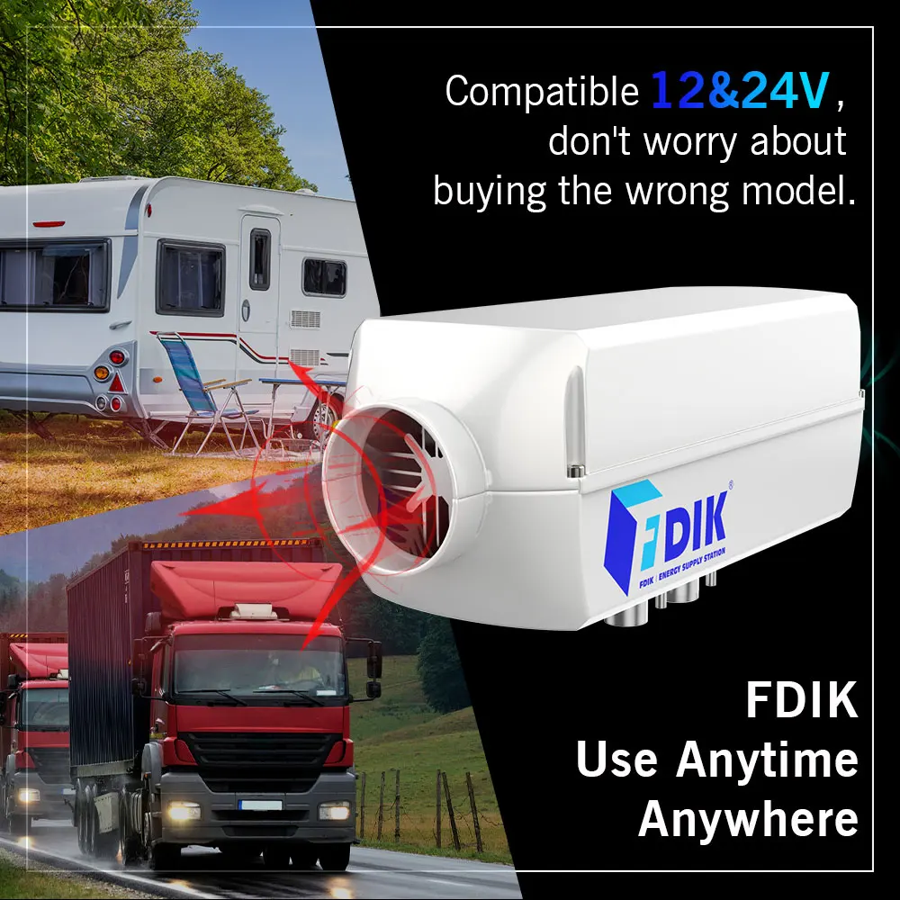 FDIK 2KW 12/24V riscaldatore di parcheggio ad aria Diesel per auto senza  silenziatore per veicoli elettrici di nuova energia riscaldatore per auto  stufa riscaldatore autonomo - AliExpress