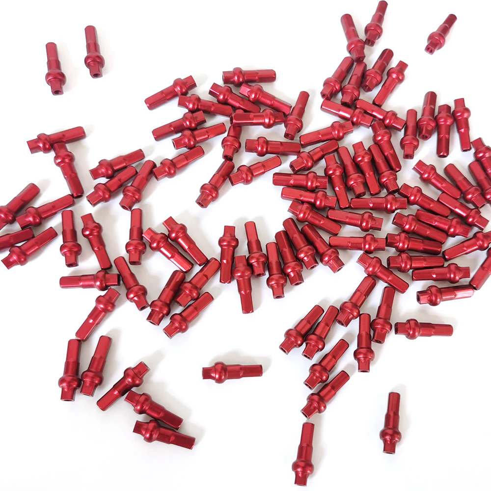 Lot de 40 embouts de rayons en alliage d'aluminium pour rayons de vélo de montagne 14G 6 x 14 mm Doré