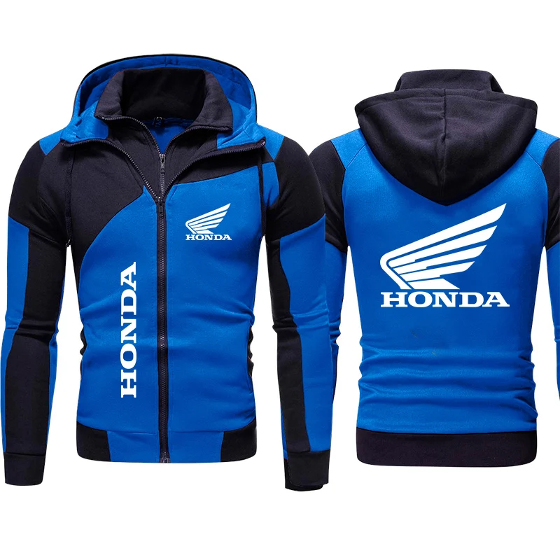 

Осень-зима 2023, мужская толстовка с логотипом Honda Wing, мотоциклетная куртка, свитшот, сохраняющий тепло пуловер, одежда Honda на молнии, толстовка