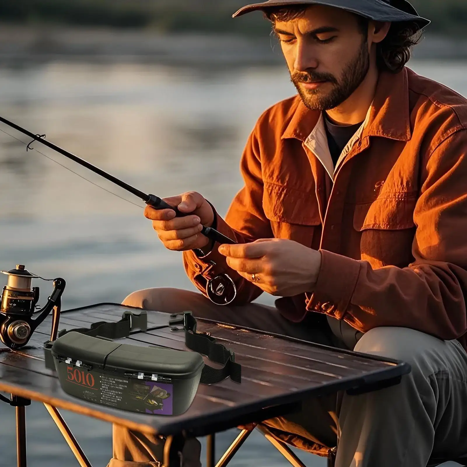 Fishing Bait Box Wearable Fishing Boxes Portable Organizer Ergonomic Pack For Boat Freshwater Lake Surf River Men Kids Bass Boys