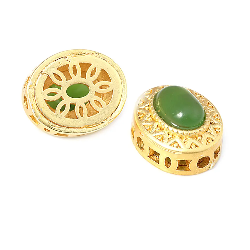 Pulseras de Cuentas Nepalesas Vintage Estilo 5PCS Brasso Dorado Mate Accesorios DIY para Hacer Joyería - details 65