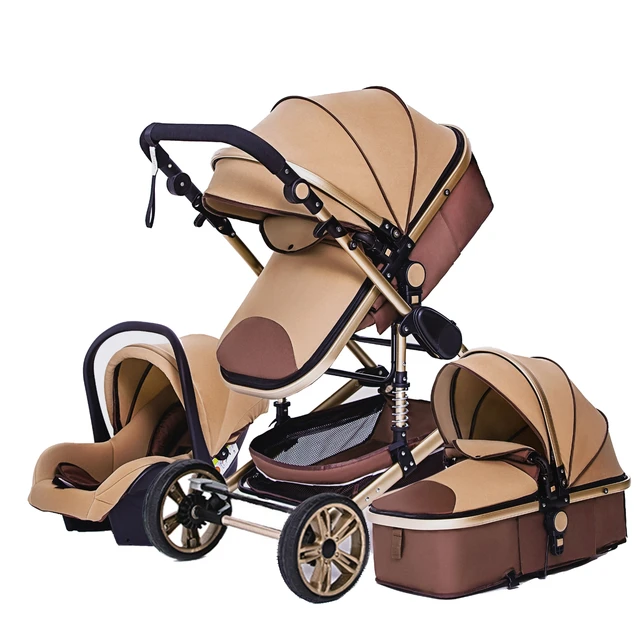 Poussette bébé 3 en 1, landau léger, poussette portable, poussette pour nouveau-né, siège auto bébé avec nacelle 1