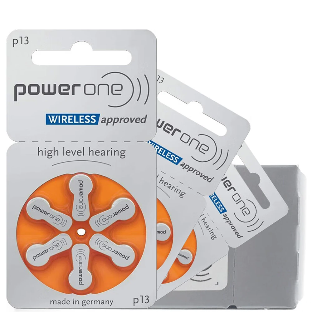  Power One Size 13 - Baterías para audífonos Zinc Air P13,  paquete de 5 (60 baterías) : Salud y Hogar