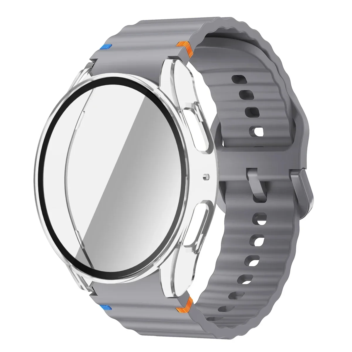 Enhanced Silicone Band and Bumper Case with Tempered Glass Screen Protector