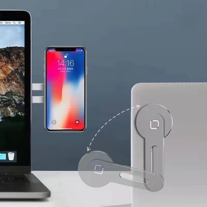 Magnetic Foldable Laptop Phone Holder - Slim Design