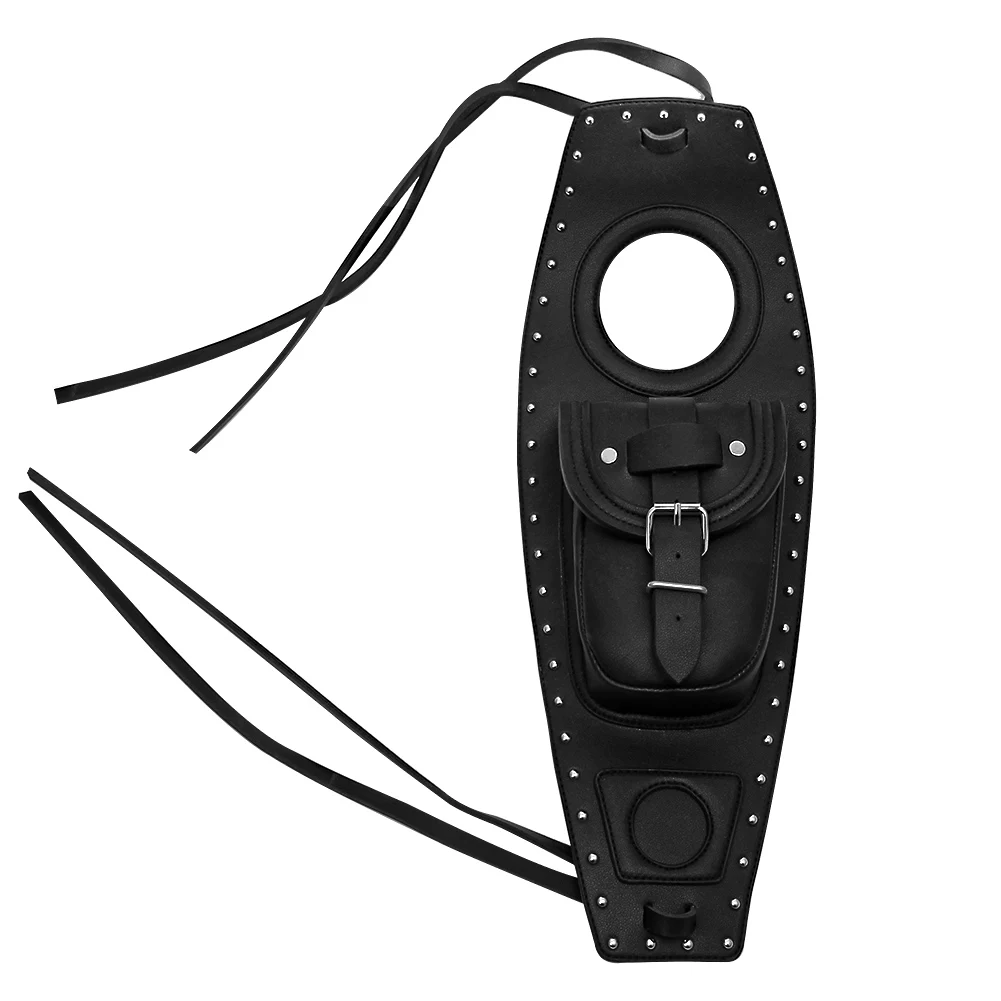 Mgaxyff Qiilu Motorcycle Tank Bag, Motorcycle Waterproof Rain PU Leather Fuel Oil Gas Tank Cover Panel Pad Bib Bag Pouch Fit For Xl 883 1200 7715620